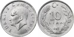 World Coins - Turkey, 10 Lira, 1987, Aluminum,