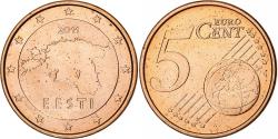 World Coins - Estonia, 5 Euro Cent, BU, 2011, Vantaa, Copper Plated Steel,