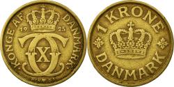 World Coins - Coin, Denmark, Christian X, Krone, 1925, Copenhagen, , Aluminum-Bronze