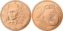 World Coins - France, 2 Euro Cent, BU, 2001, MDP, Copper Plated Steel, , KM:1283