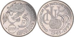 World Coins - Coin, France, ONU, 5 Francs, 1995, Paris, , Nickel Clad Copper-Nickel