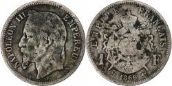 World Coins - France, Napoleon III, Franc, Napoléon III, 1866, Bordeaux, Silver,