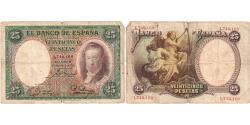 World Coins - Spain, 25 Pesetas, 1931-04-25, VF(20-25)