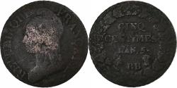 World Coins - France, 5 Centimes, Dupré, AN 5, Strasbourg, Copper,