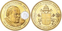 World Coins - Vatican, Medal, Béatification du Pape Jean-Paul II, 2011, Copper Gilt