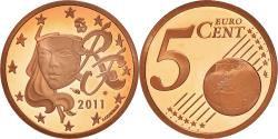 World Coins - France, 5 Euro Cent, 2011, Paris, Proof / BE, , Copper Plated Steel