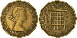 World Coins - Coin, Great Britain, Elizabeth II, 3 Pence, 1959, , Nickel-brass