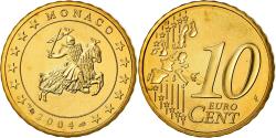World Coins - Monaco, 10 Euro Cent, Prince Rainier III, 2004, Proof, , Brass, KM:170