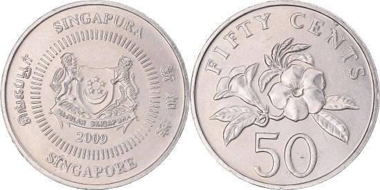 Coin, Singapore, 50 Cents, 2009 | Asian and Middle Eastern Coins