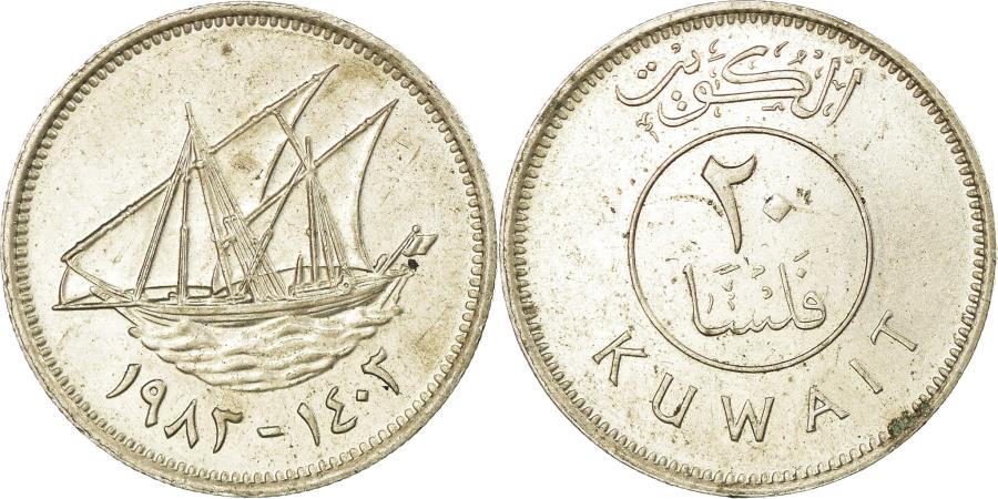 World Coins - Coin, Kuwait, Jabir Ibn Ahmad, 20 Fils, 1983/AH1403, , Copper-nickel