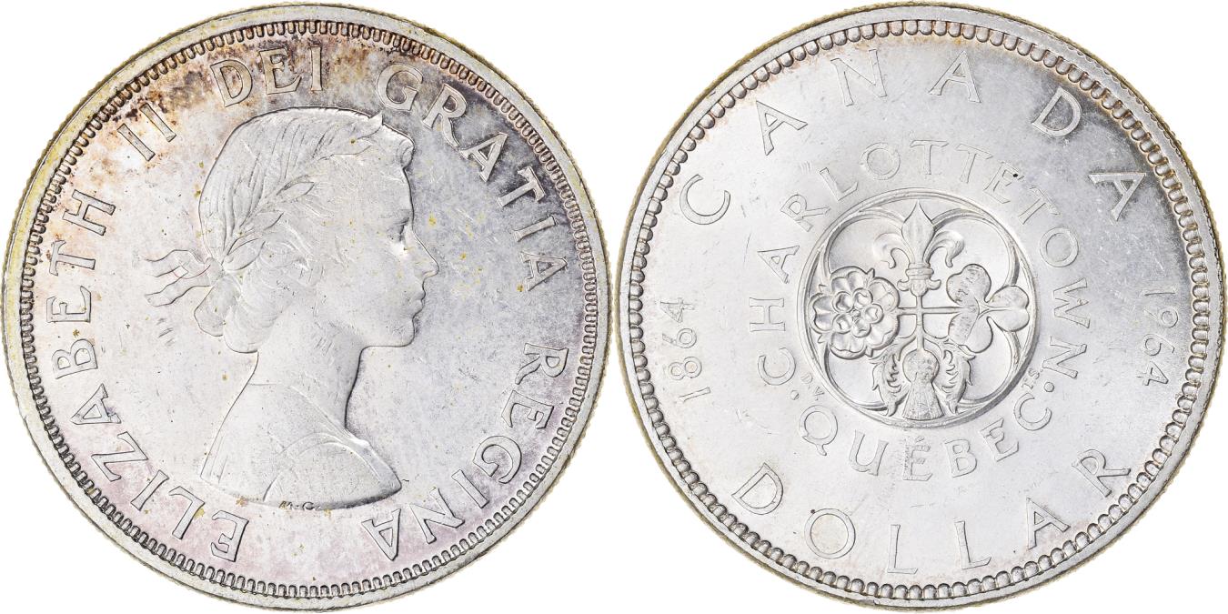 Coin, Canada, Elizabeth II, Dollar, 1964, Royal Canadian Mint, Ottawa
