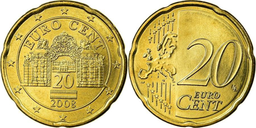 2001 20 euro cent coin value