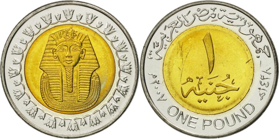 Egypt, Pound, 2009, Cairo, , Bi-Metallic, KM:940a | African Coins