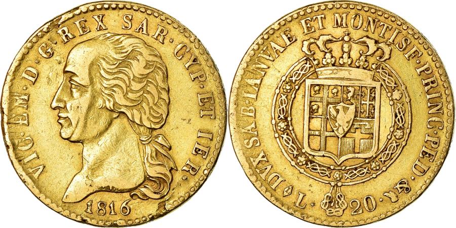 Coin, Italy, Vittorio Emanuele I, 20 Lire, 1816, Torino, , Gold