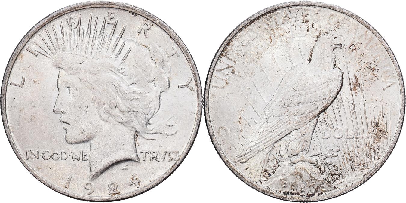 Dollar, Peace Dollar, 1924, Philadelphia, Silver, , KM:150 | Dollars