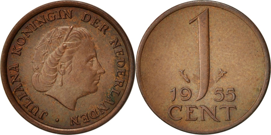 World Coins - Netherlands, Juliana, Cent, 1955, , Bronze, KM:180