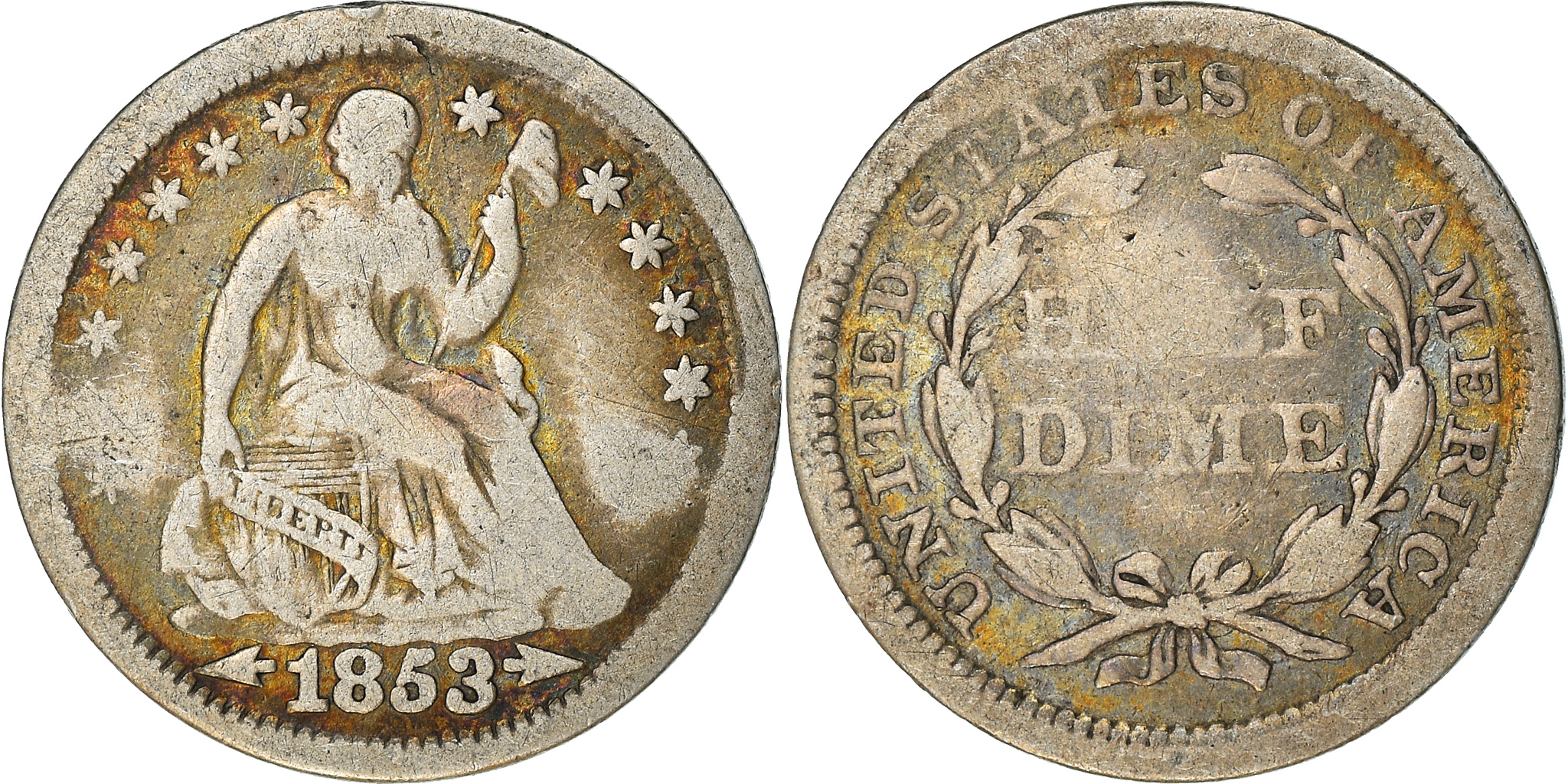 Coin United States Seated Liberty Half Dime Half Dime 1853 U.S