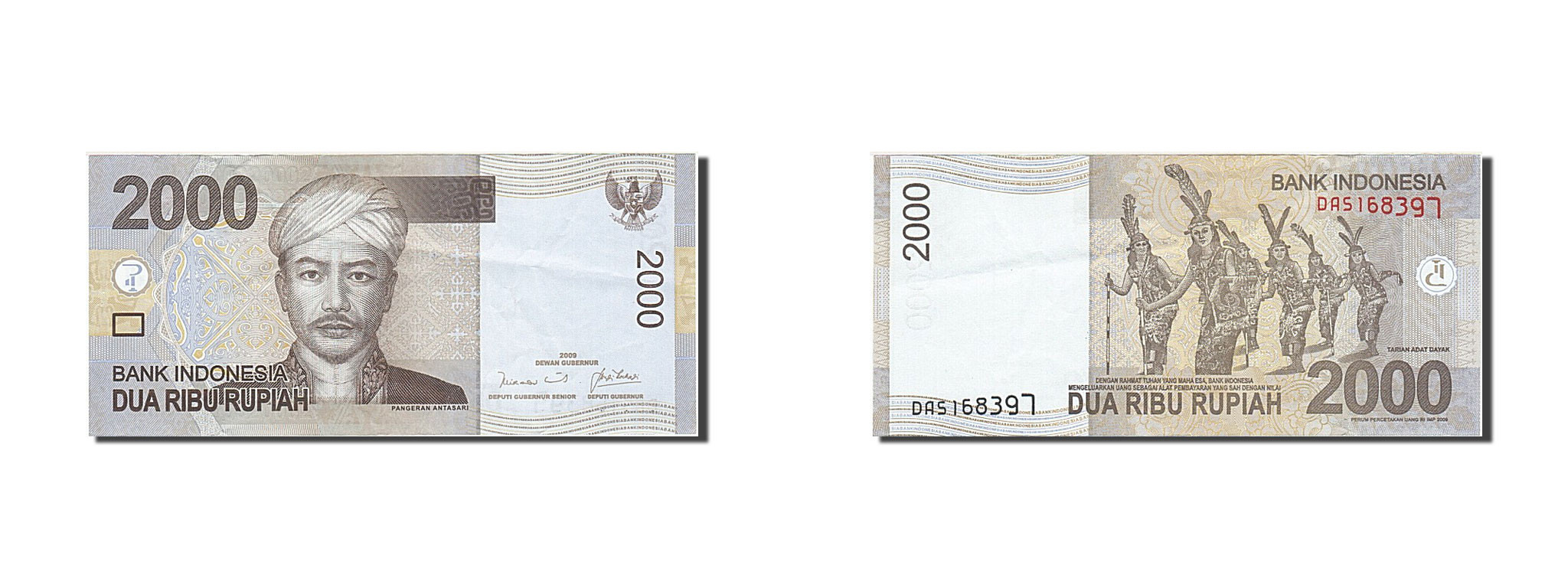Indonesia, 2000 Rupiah, 2009, KM #148a, AU(55-58), DAS 168397