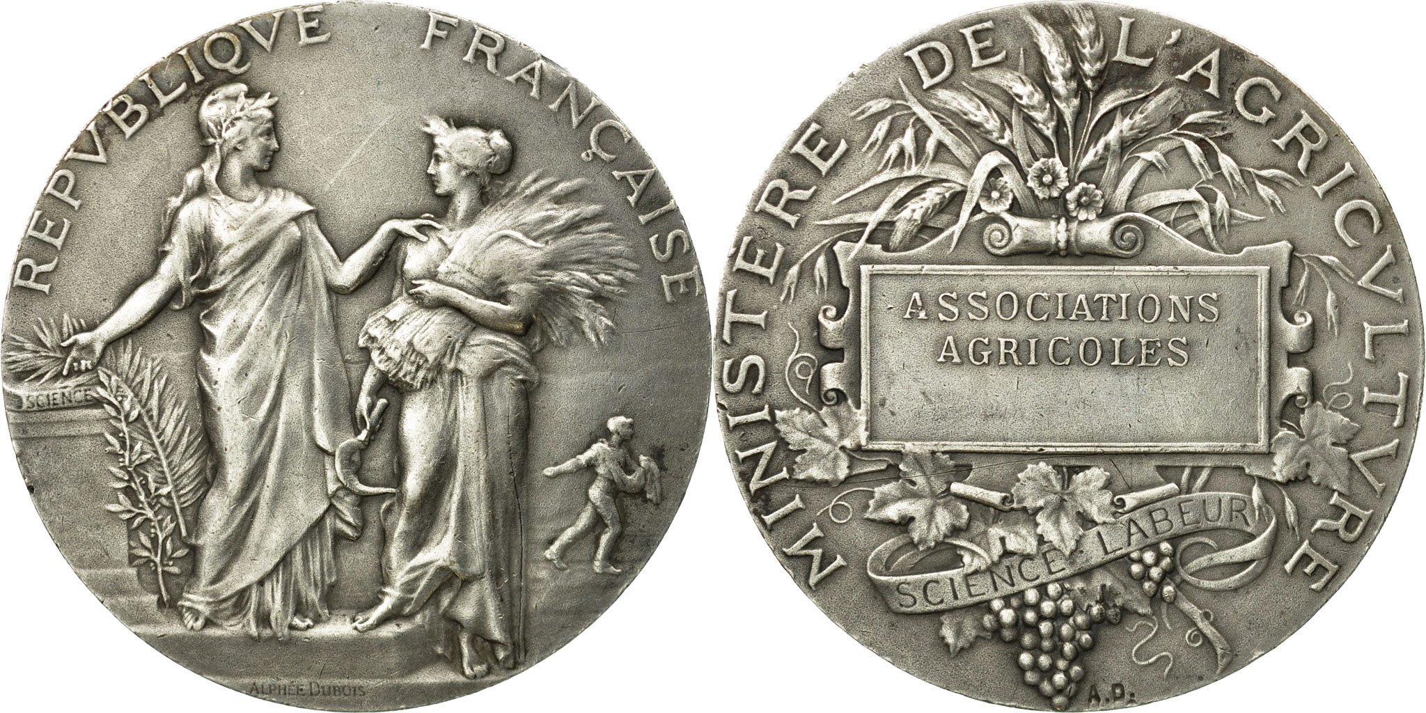 Médaille En Argent – Ministère De L'Agriculture – Pièce De Collection