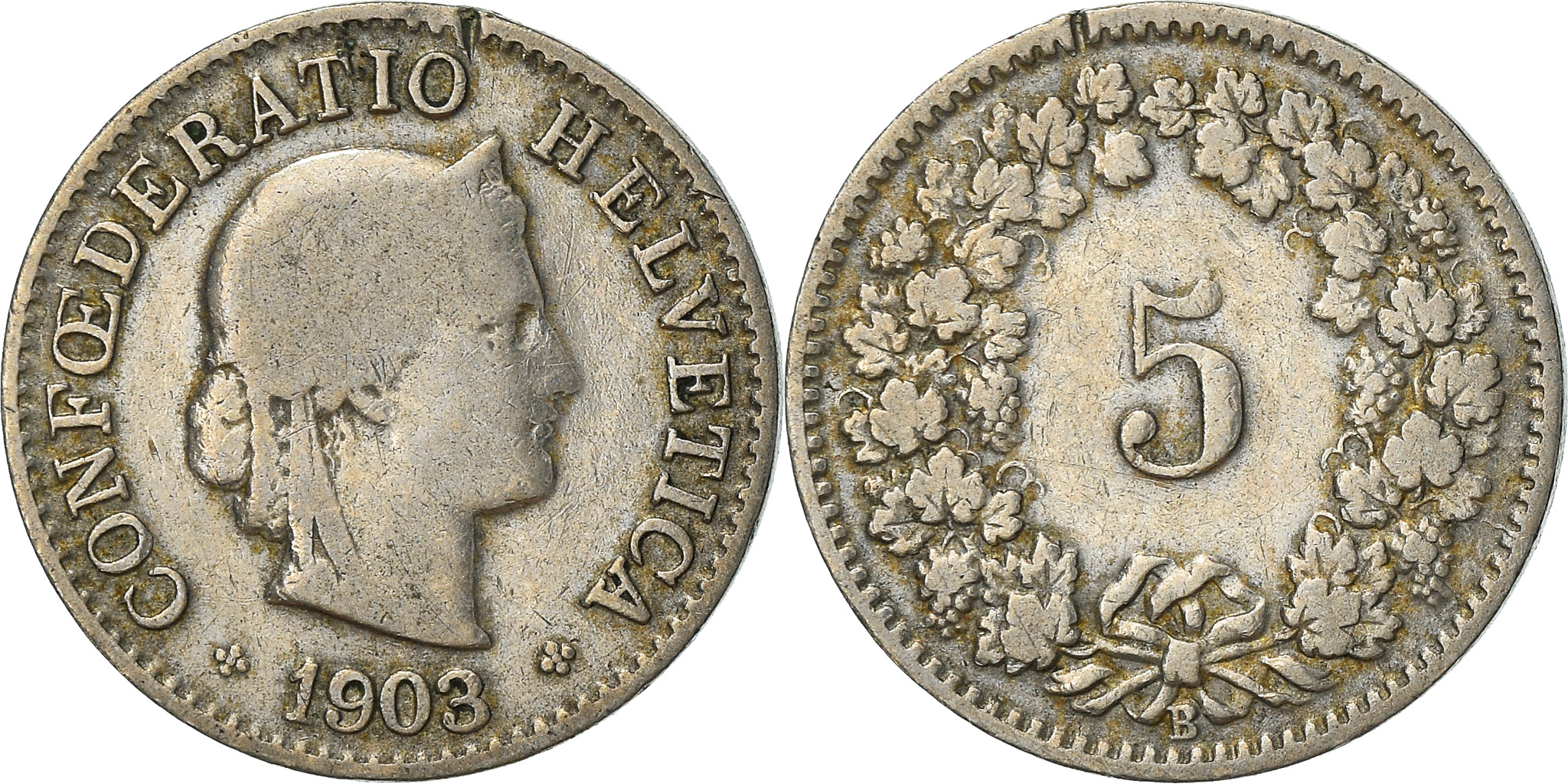 Coin, Switzerland, 5 Rappen, 1903, Bern, , Copper-nickel, KM:26