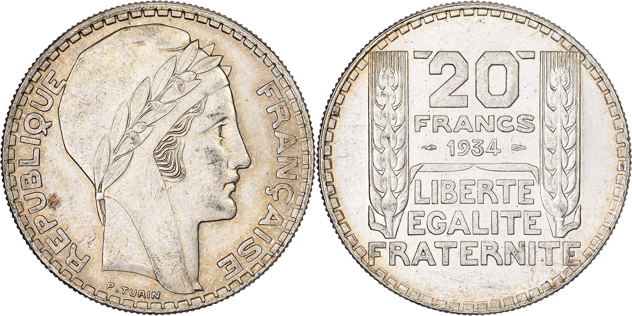France, 20 Francs, Turin, 1934, Paris, Silver, , Gadoury:852, KM:879