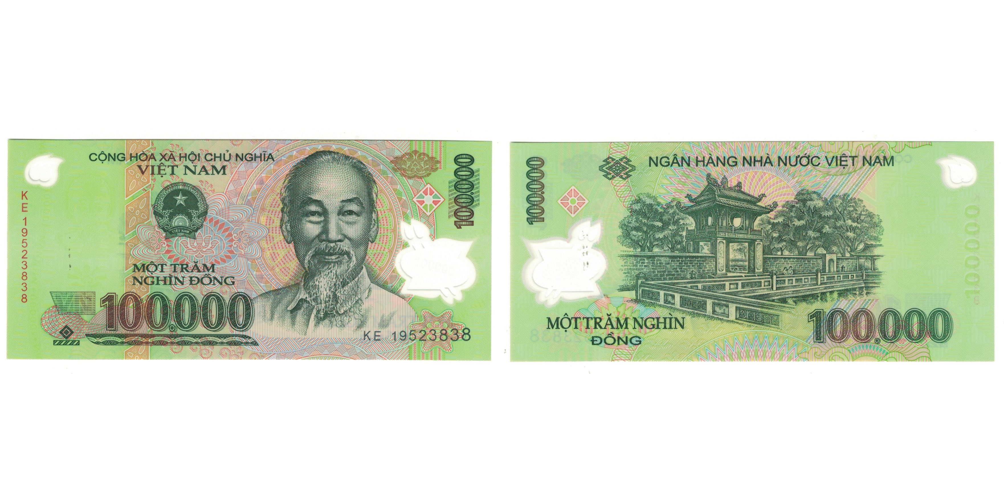 Banknote, Vietnam, 100,000 Dng, UNC(63) | World Paper Money
