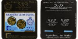 World Coins - San Marino, Set 20 ct. & 50 ct., Coin card.FDC, 2003, Rome, Nordic gold