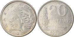 World Coins - Coin, Brazil, 20 Centavos, 1970, die adjustment strike error,