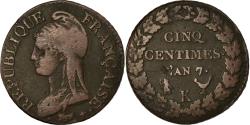 World Coins - Coin, France, Dupré, 5 Centimes, AN 7, Bordeaux, , Bronze, KM:640.8