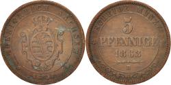 World Coins - Coin, German States, SAXONY-ALBERTINE, Johann, 5 Pfennig, 1863,