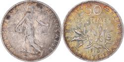 World Coins - Coin, France, Semeuse, 50 Centimes, 1910, Paris, , Silver, KM:854