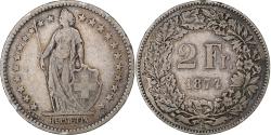 World Coins - Switzerland, 2 Francs, Helvetia, 1874, Bern, Silver, , KM:21