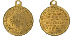 World Coins - France, Medal, Fête Nationale, Distribution des Drapeaux par Jules Grévy