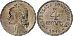 World Coins - Portugal, 4 Centavos, 1919, Lisbon, Copper-nickel,