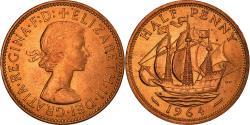 World Coins - Coin, Great Britain, Elizabeth II, 1/2 Penny, 1964, , Bronze, KM:896
