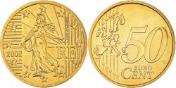 World Coins - France, 50 Euro Cent, 2002, Paris, BU, , Brass, Gadoury:6., KM:1287