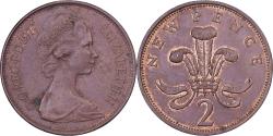 World Coins - Great Britain, Elizabeth II, 2 New Pence, 1977, Bronze, , KM:916