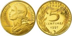 World Coins - Coin, France, Marianne, 5 Centimes, 1997, Paris, Proof,