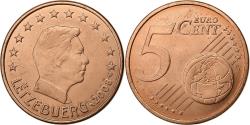World Coins - Luxembourg, 5 Euro Cent, 2008, Paris, Copper Plated Steel,