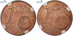 World Coins - European Union, 1 Centime, Error double reverse, Copper Plated Steel, GENI,