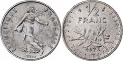 World Coins - France, 1/2 Franc, Semeuse, 1976, MDP, série FDC, Nickel,