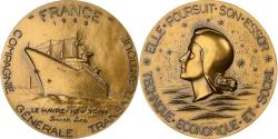 World Coins - France, Medal, Compagnie Générale Transatlantique, France, 1962, Bronze