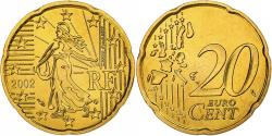 World Coins - France, 20 Euro Cent, BU, 2002, MDP, Nordic gold, , KM:1286