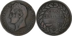 World Coins - Monaco, Honore V, 5 Centimes, 1837, Monaco, Copper, , Gadoury:MC102