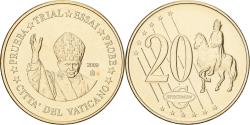 World Coins - Vatican, Benedict XVI, 20 Centimes, Trial, 2009, Waldaschaff, Brass,