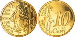 World Coins - France, 10 Euro Cent, 2001, Paris, Proof, , Brass, KM:1285