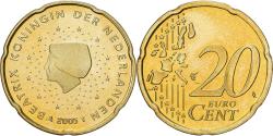 World Coins - Netherlands, Beatrix, 20 Euro Cent, 2005, Utrecht, BU, , Nordic gold
