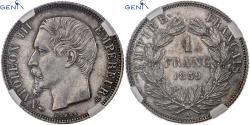World Coins - France, Napoleon III, Franc, 1859, Paris, Silver, GENI, , Gadoury:460