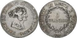 World Coins - ITALIAN STATES, LUCCA, Felix and Elisa, 5 Franchi, 1805, Firenze, Silver