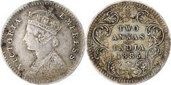 World Coins - INDIA-BRITISH, Victoria, 2 Annas, 1885, Silver, , KM:448